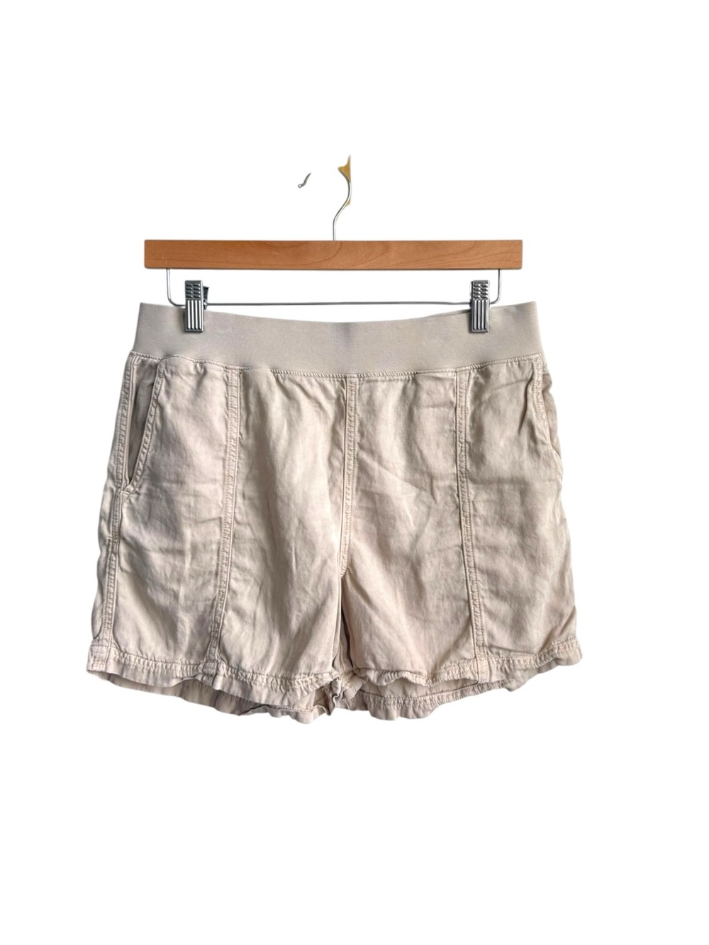 Faherty Arlie Day Shorts Beige Linen Tencel Pull On Women's Small